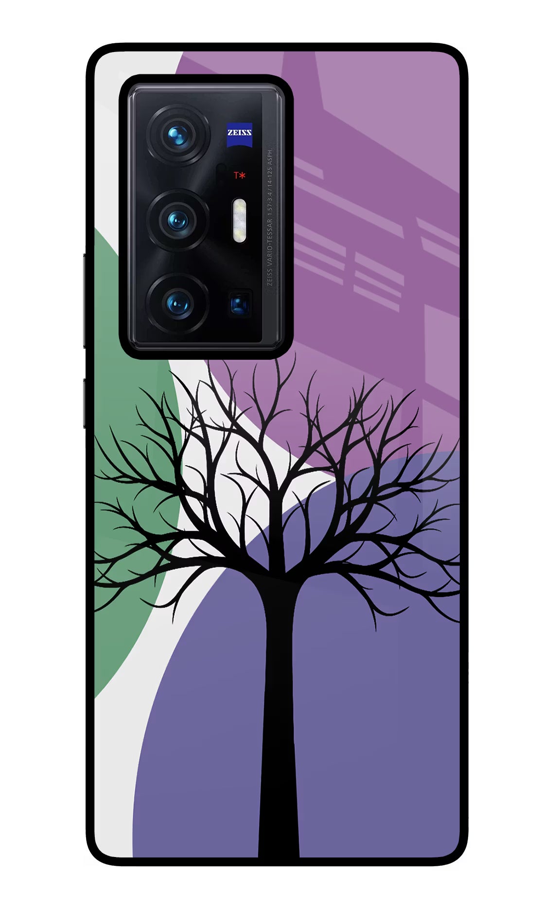 Tree Art Vivo X70 Pro+ Glass Case Back Cover by Casekaro