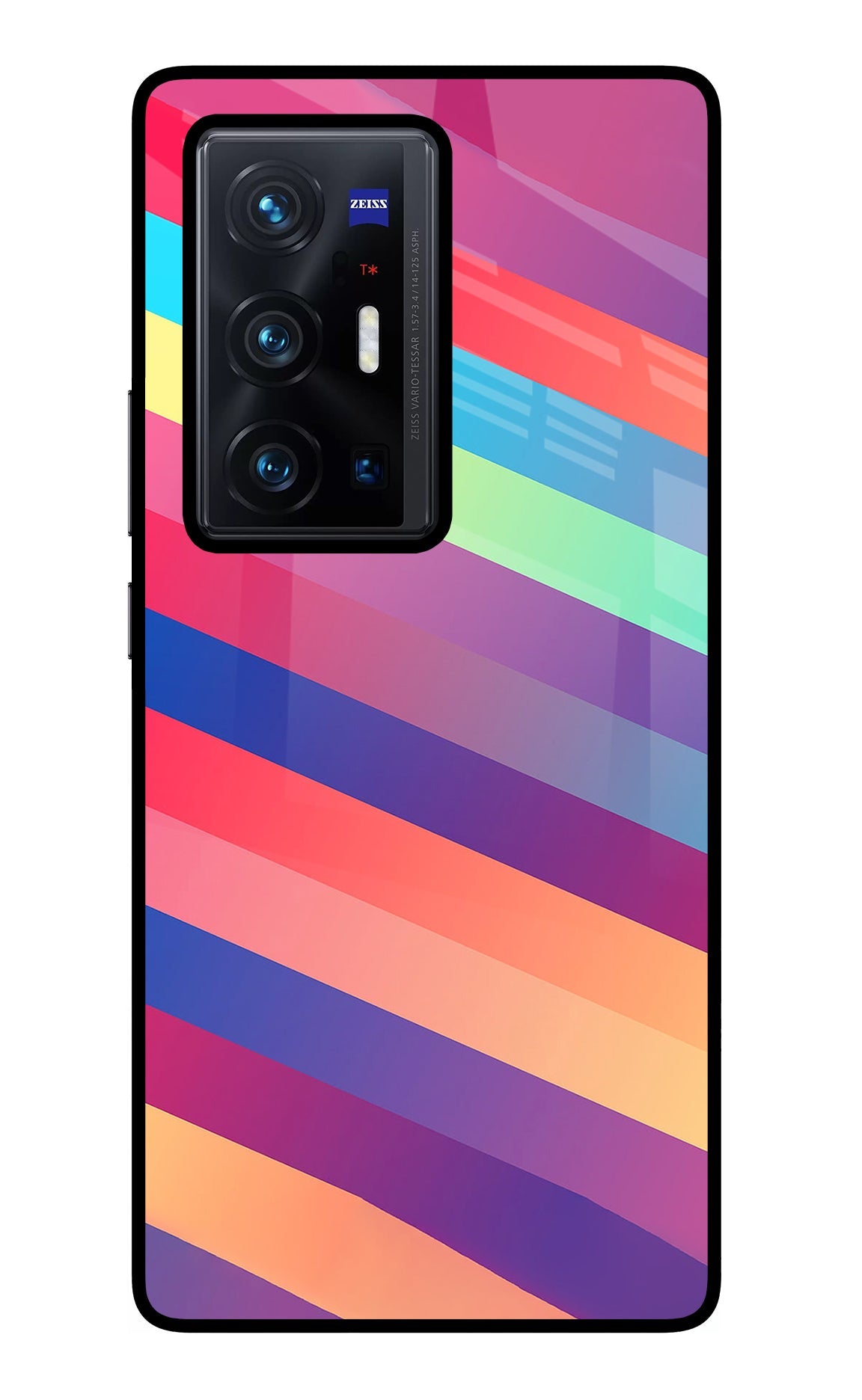 Stripes color Vivo X70 Pro+ Glass Case