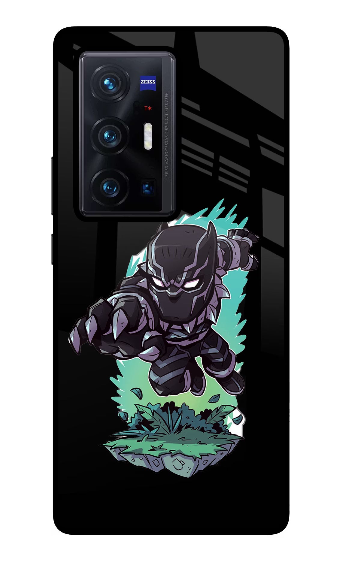 Black Panther Vivo X70 Pro+ Glass Case Back Cover by Casekaro