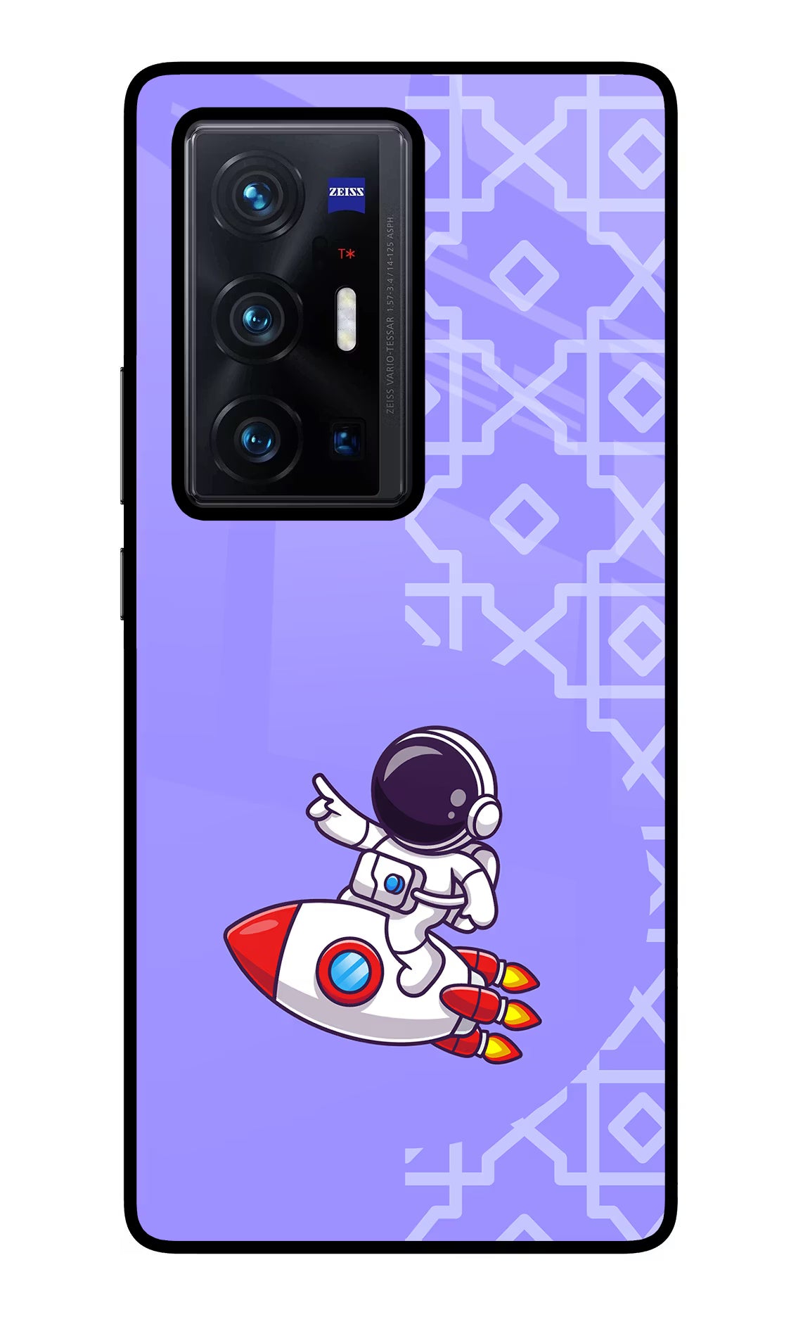 Cute Astronaut Vivo X70 Pro+ Glass Case Back Cover by Casekaro