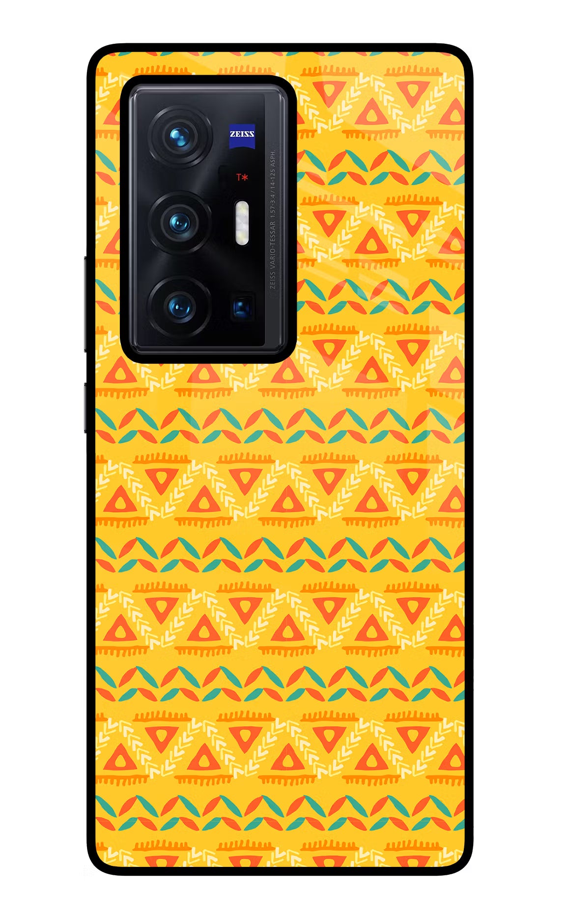 Tribal Pattern Vivo X70 Pro+ Glass Case Back Cover by Casekaro