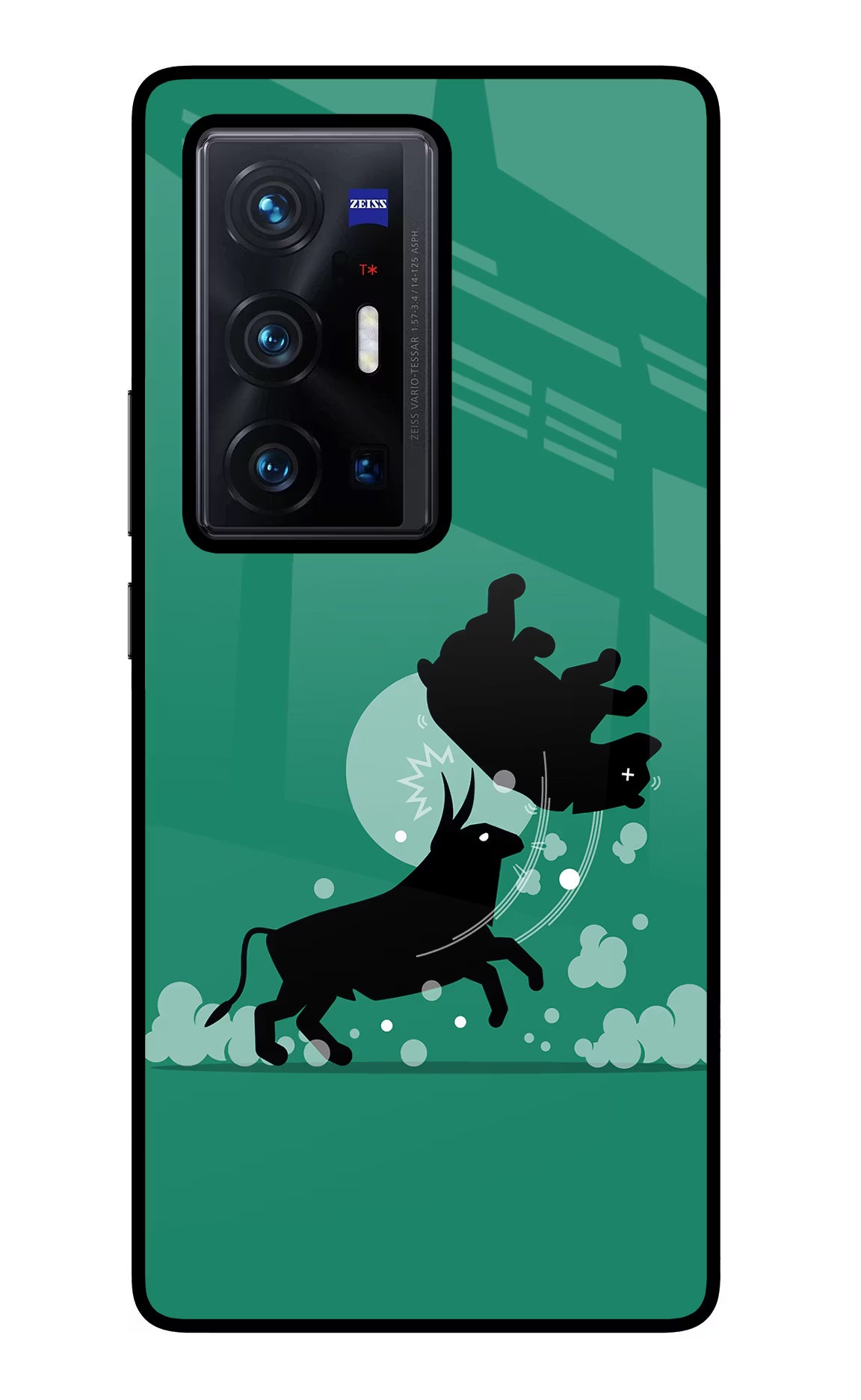 Bull Conqueror Vivo X70 Pro+ Glass Case Back Cover by Casekaro