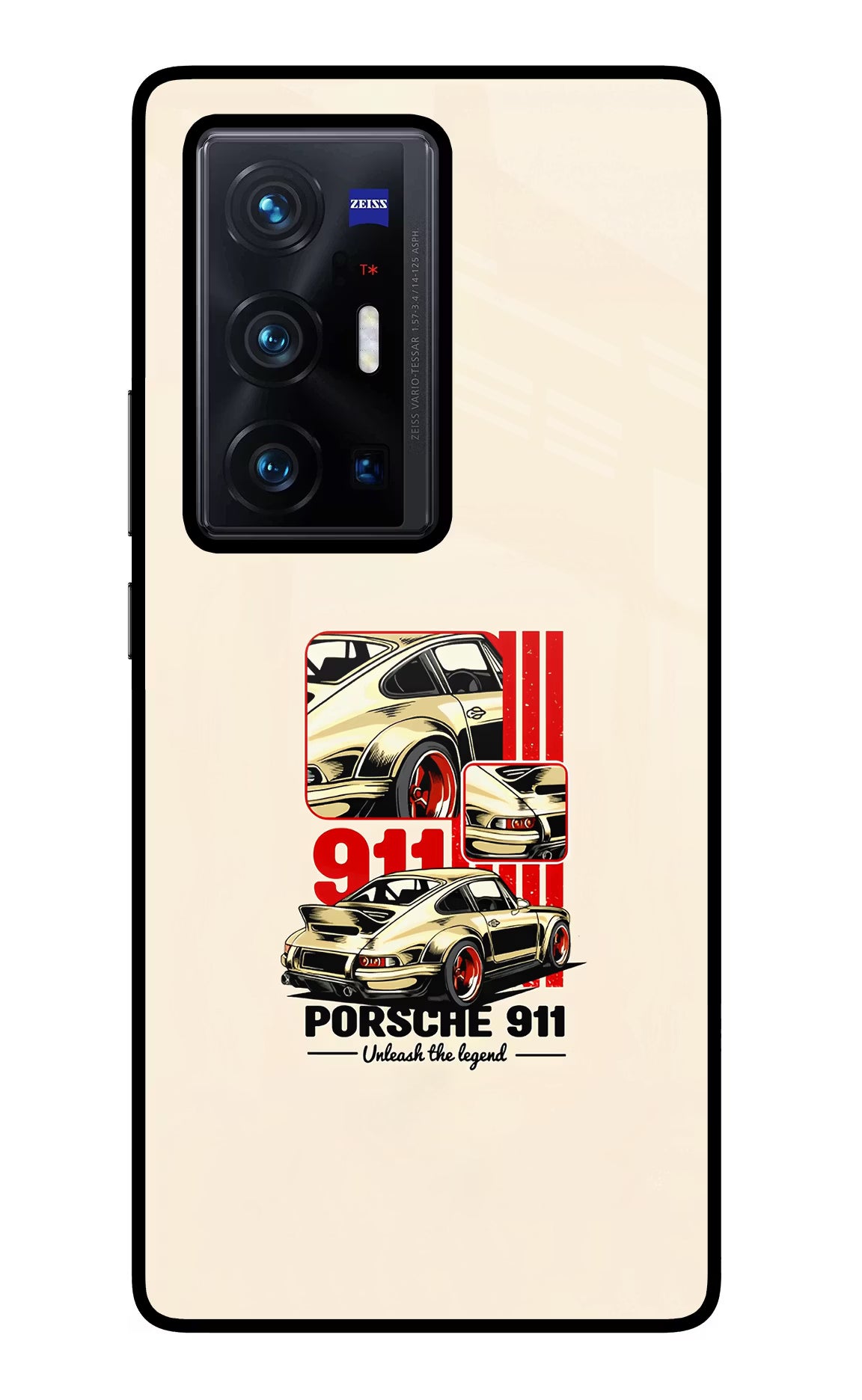 Classic Porsche 911 Vivo X70 Pro+ Glass Case Back Cover by Casekaro