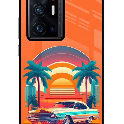 Palm Drive 80s Vivo X70 Pro+ Glass Case