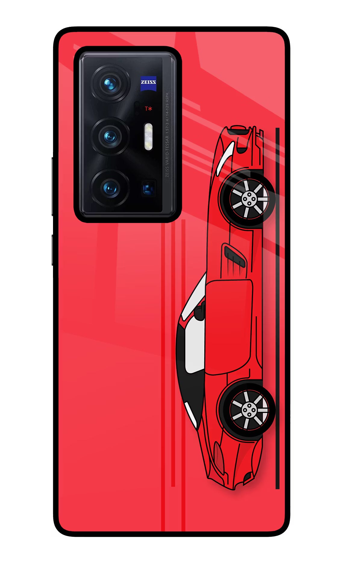 Red Velocity Vivo X70 Pro+ Glass Case Back Cover by Casekaro