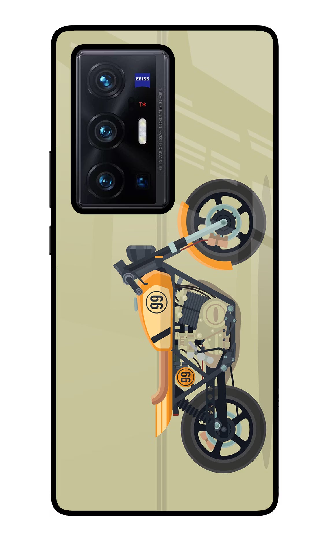 Vertical Speedster Vivo X70 Pro+ Glass Case Back Cover by Casekaro