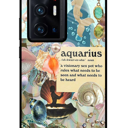 Aquarius Zodiac Vivo X70 Pro+ Glass Case