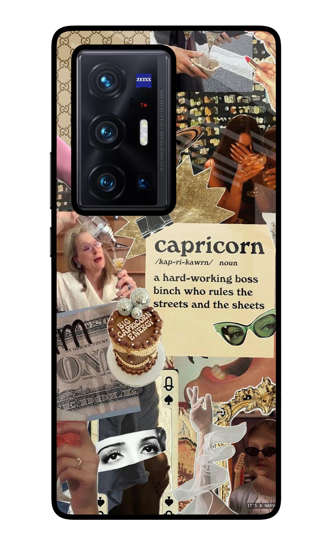 Capricorn Zodiac Vivo X70 Pro+ Glass Case Back Cover by Casekaro
