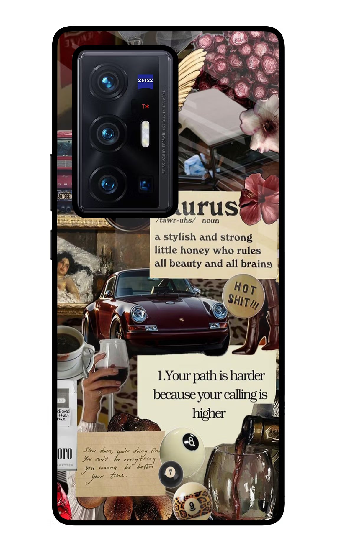 Taurus Zodiac Vivo X70 Pro+ Glass Case Back Cover by Casekaro