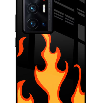 Fired Up – Black Vivo X70 Pro+ Glass Case