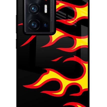 Side Sweep Flames Vivo X70 Pro+ Glass Case