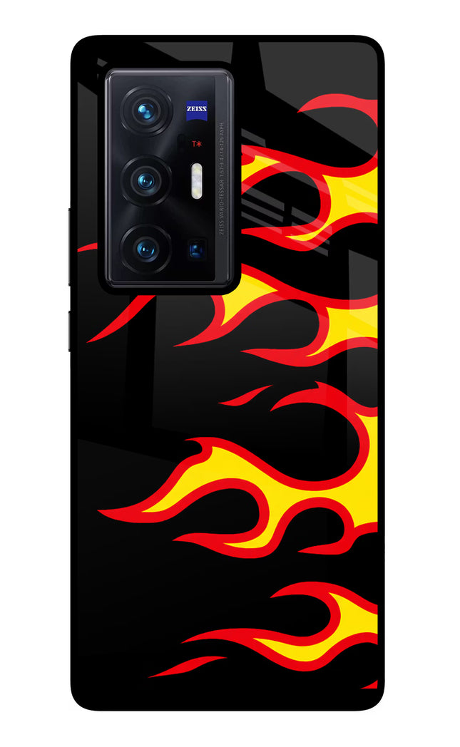 Side Sweep Flames Vivo X70 Pro+ Glass Case