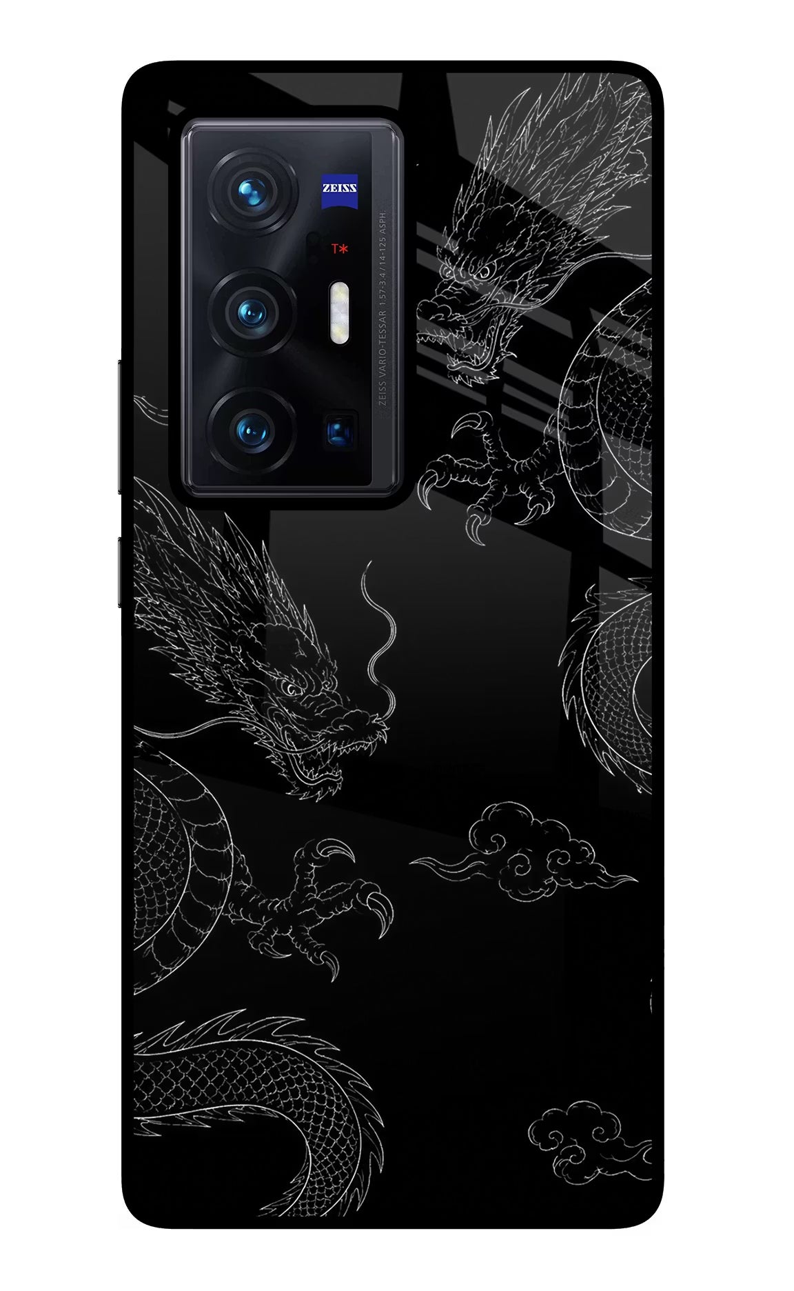 Twin Dragons Vivo X70 Pro+ Glass Case Back Cover by Casekaro