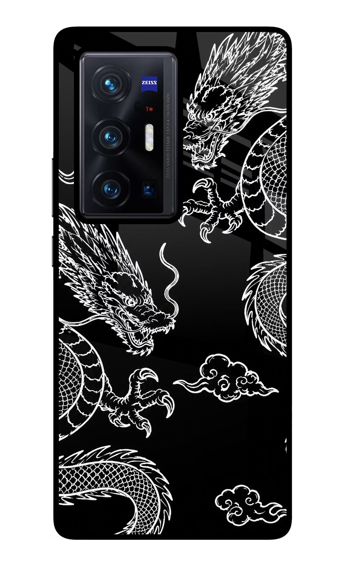 Twin Dragons Vivo X70 Pro+ Glass Case Back Cover by Casekaro