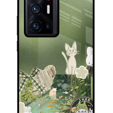 Aesthetic anime Vivo X70 Pro+ Glass Case