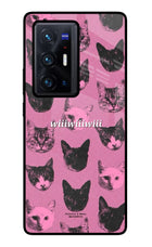 Pink Cats Vivo X70 Pro+ Glass Case