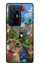 Minecraft Cat Chaos Vivo X70 Pro+ Glass Case