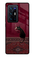 Midnight Cat Vivo X70 Pro+ Glass Case