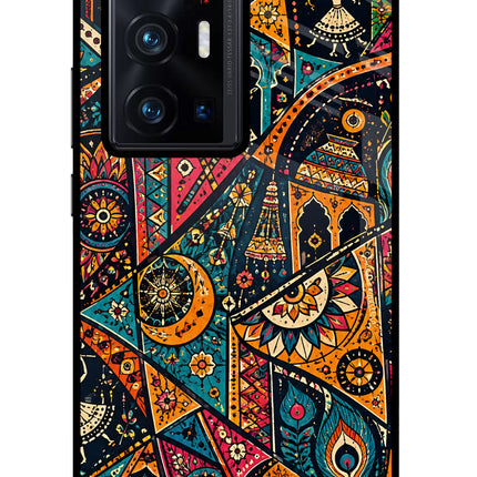 Folk Print Vivo X70 Pro+ Glass Case