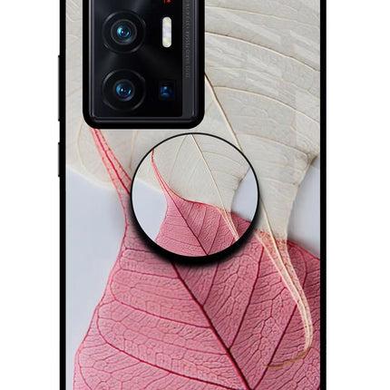 White Pink Leaf Vivo X70 Pro+ Pop Case by Casekaro