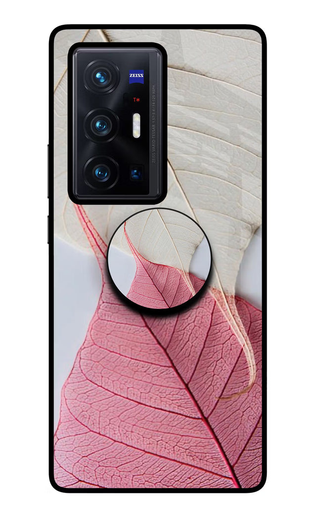 White Pink Leaf Vivo X70 Pro+ Pop Case by Casekaro