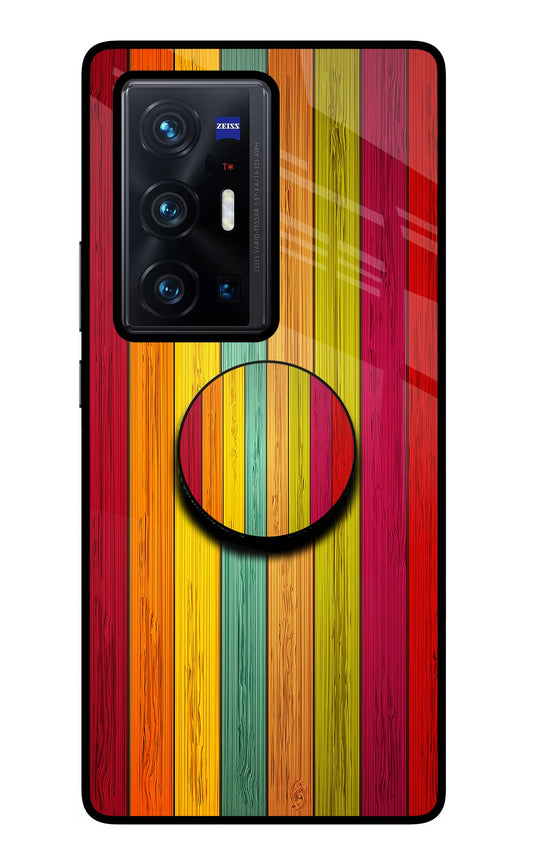 Multicolor Wooden Vivo X70 Pro+ Glass Case