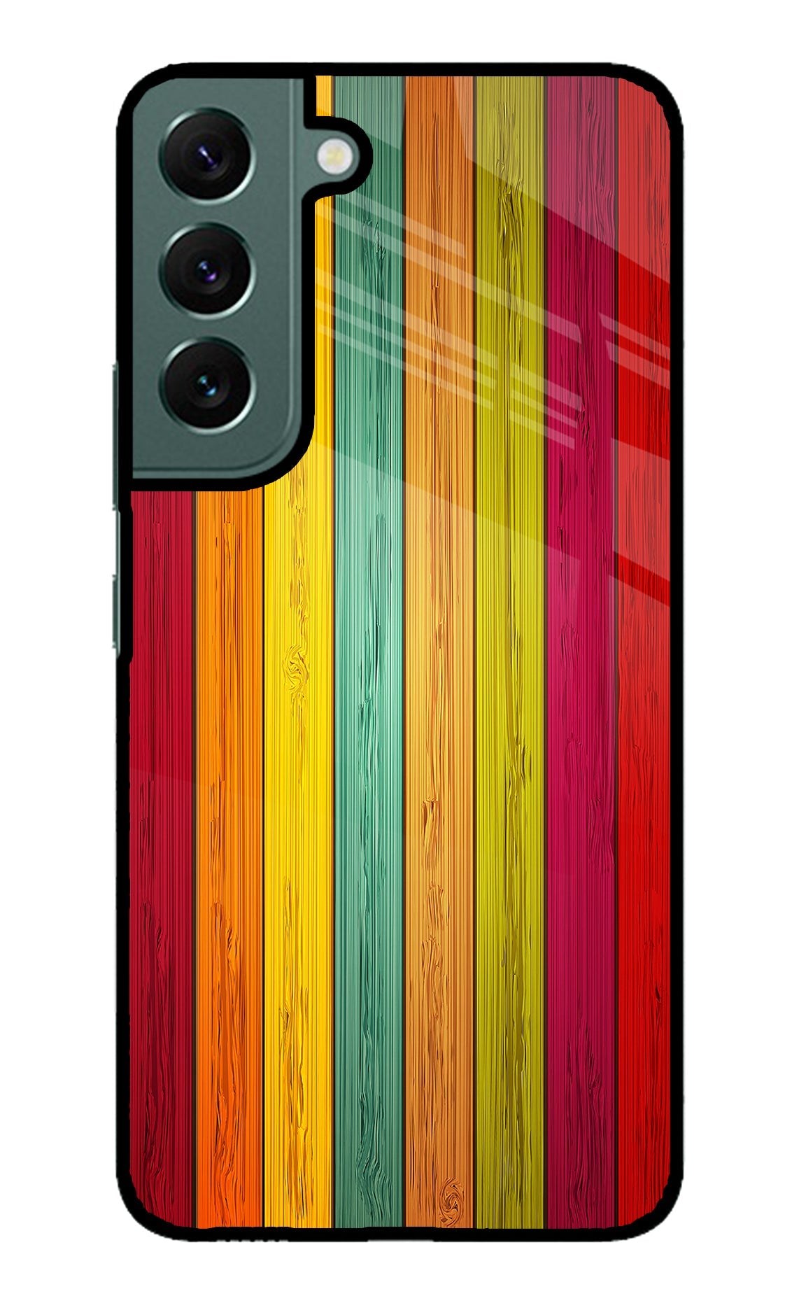 Multicolor Wooden Samsung S22 Back Cover