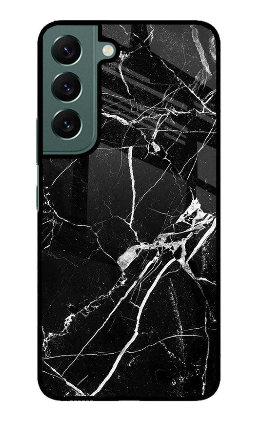 Black Marble Pattern Samsung S22 Glass Case