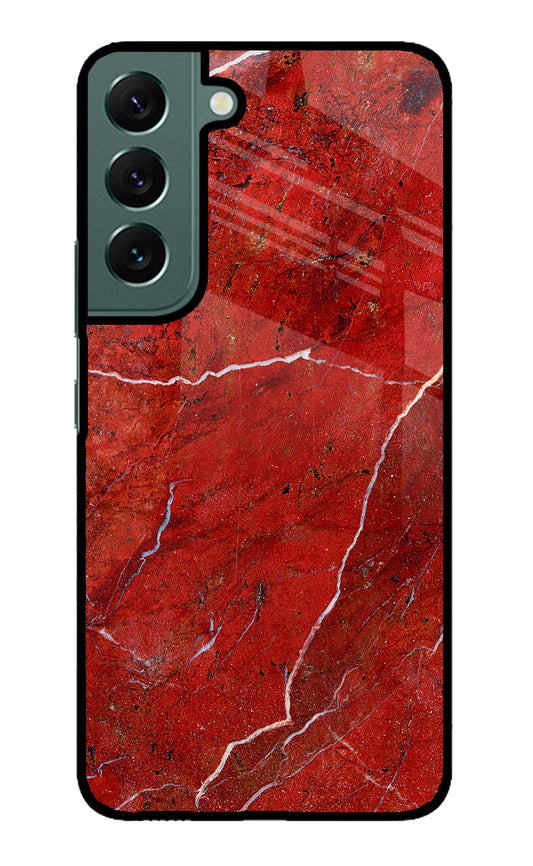 Red Marble Design Samsung S22 Glass Case