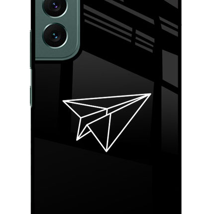 Paper Plane White Samsung S22 Glass Case