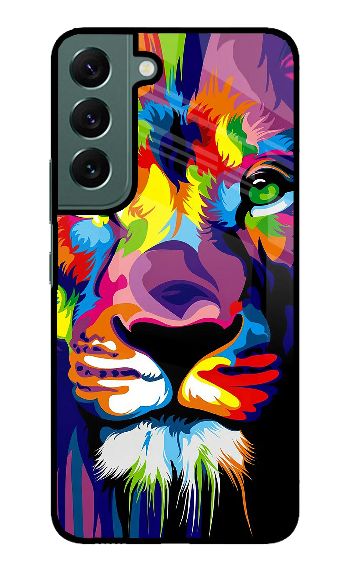 Lion Samsung S22 Glass Case Back Cover by Casekaro