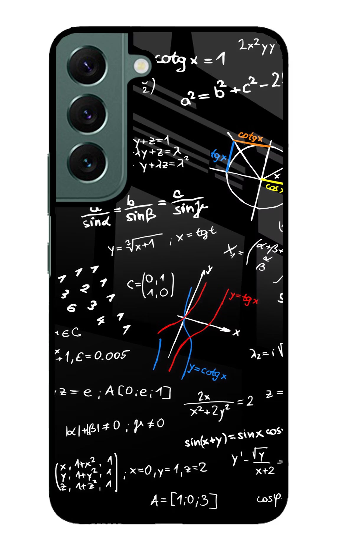 Mathematics Formula Samsung S22 Glass Case Back Cover by Casekaro
