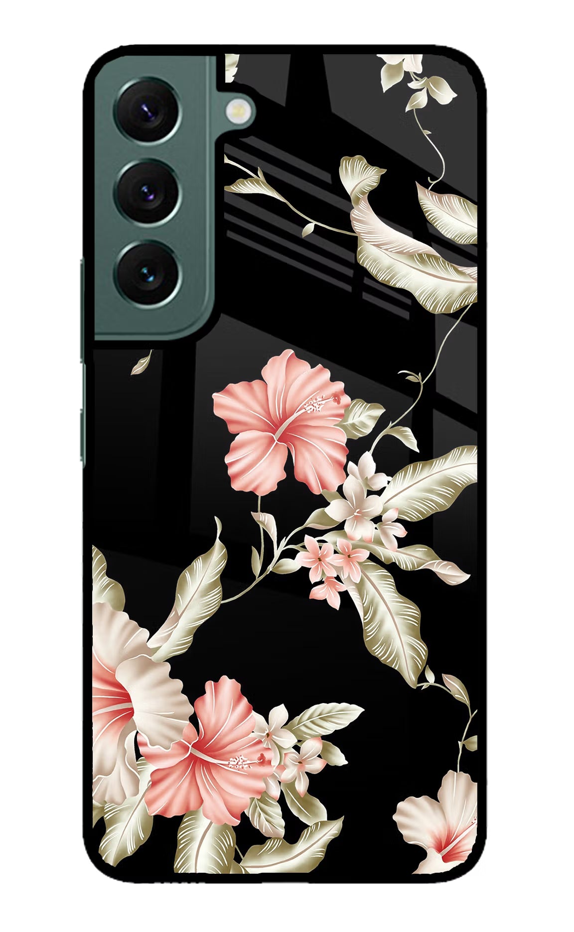 Flowers Samsung S22 Glass Case Back Cover by Casekaro