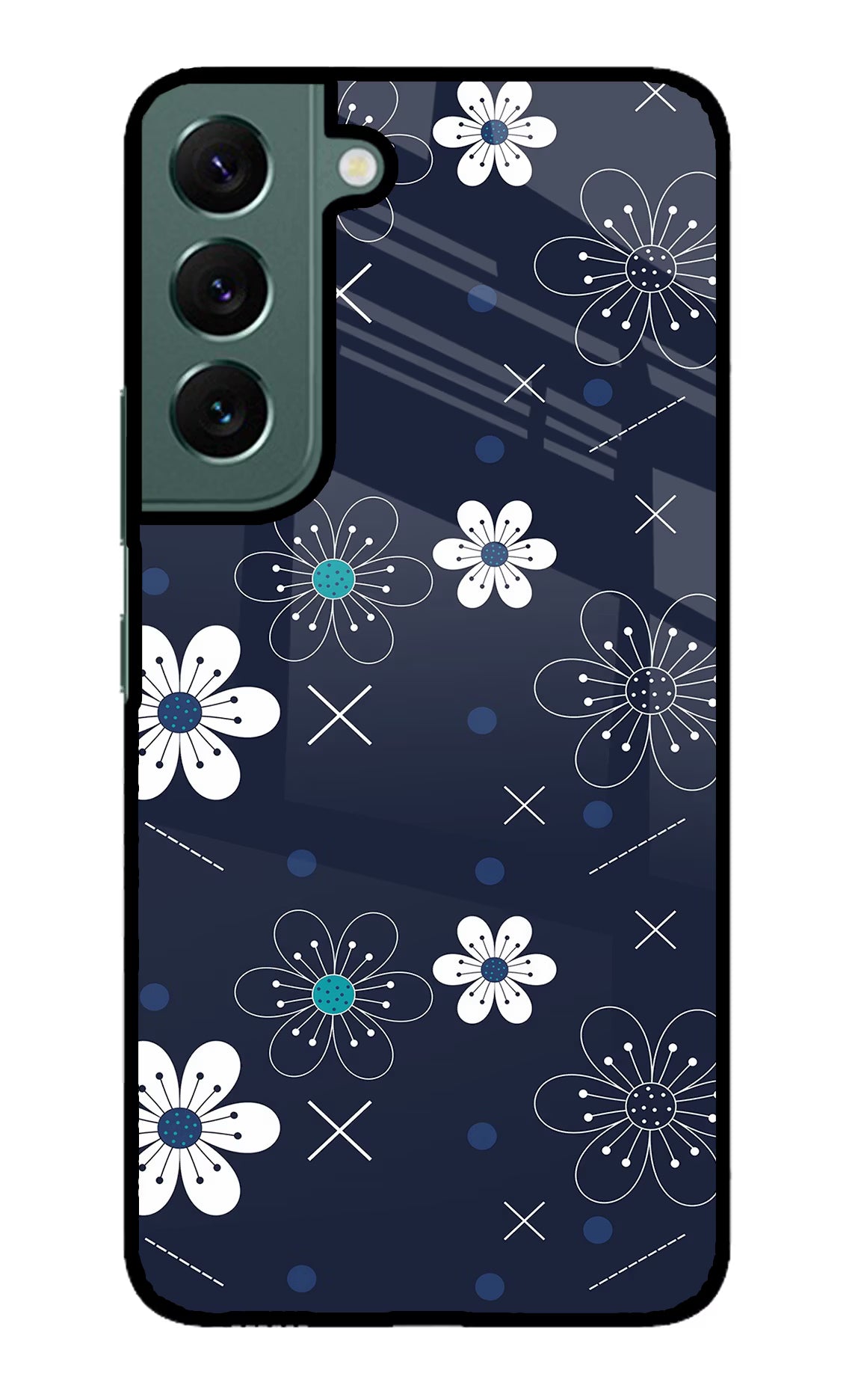 Flowers Samsung S22 Glass Case Back Cover by Casekaro