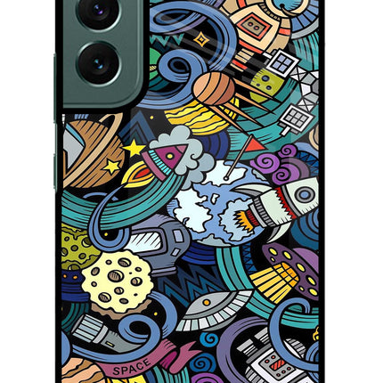 Space Abstract Samsung S22 Glass Case