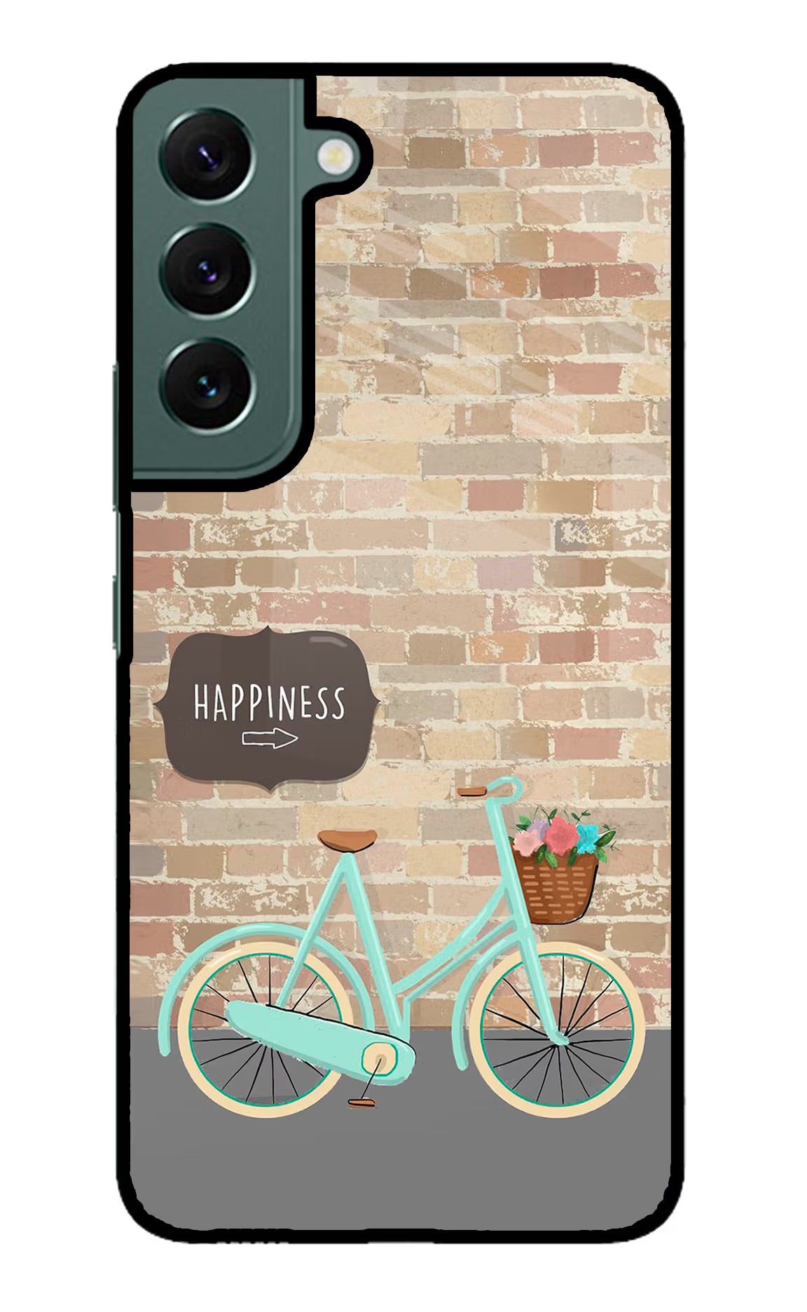 Happiness Artwork Samsung S22 Glass Case Back Cover by Casekaro