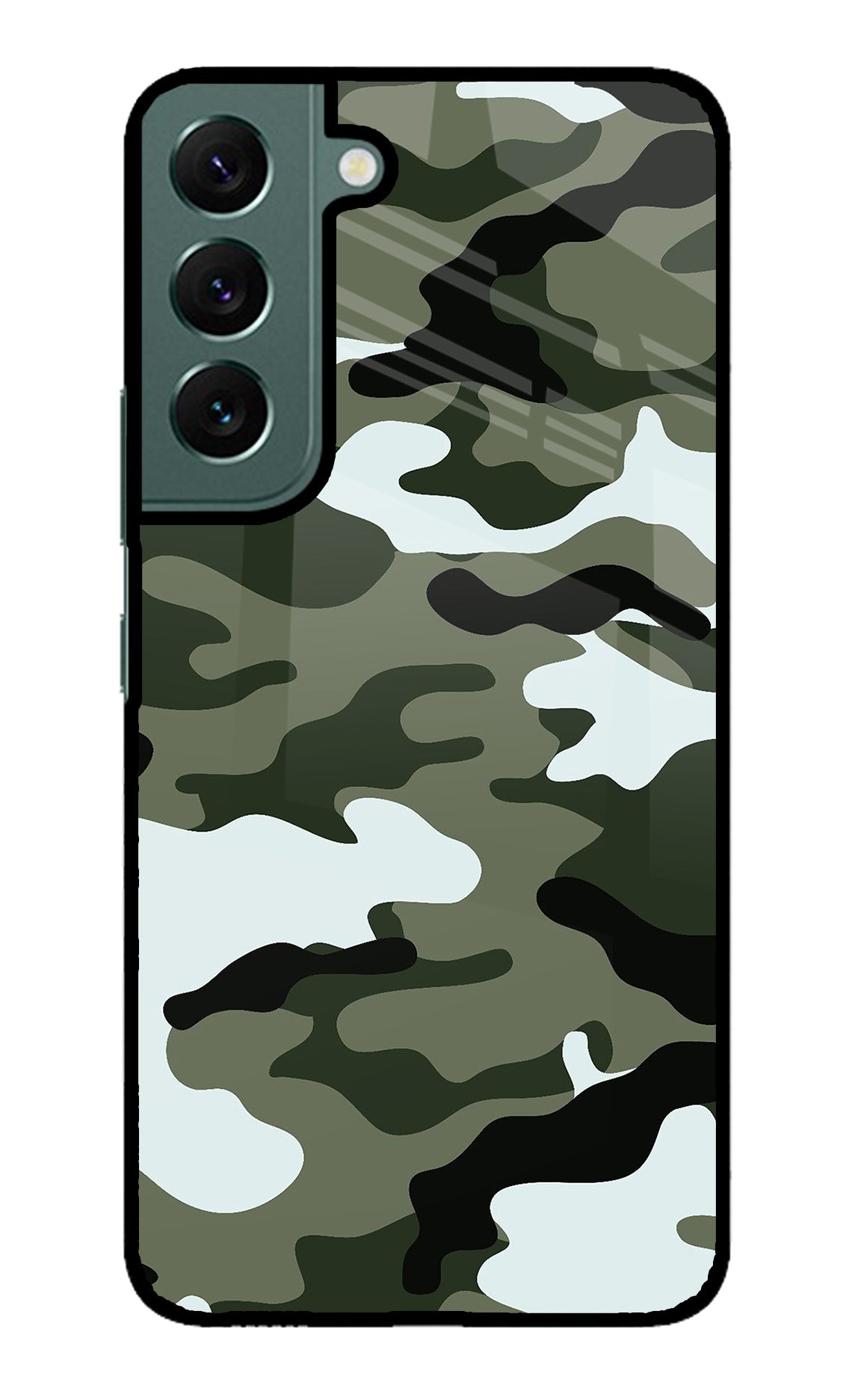 Camouflage Samsung S22 Glass Case