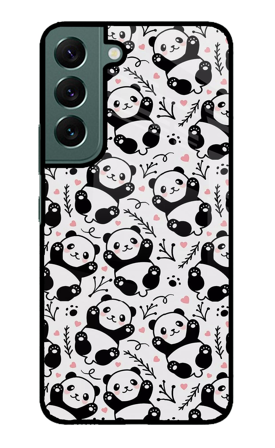 Cute Panda Samsung S22 Glass Case