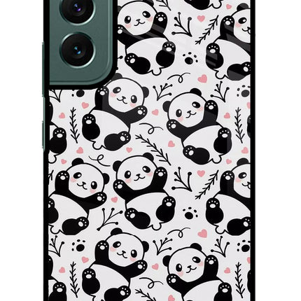Cute Panda Samsung S22 Glass Case