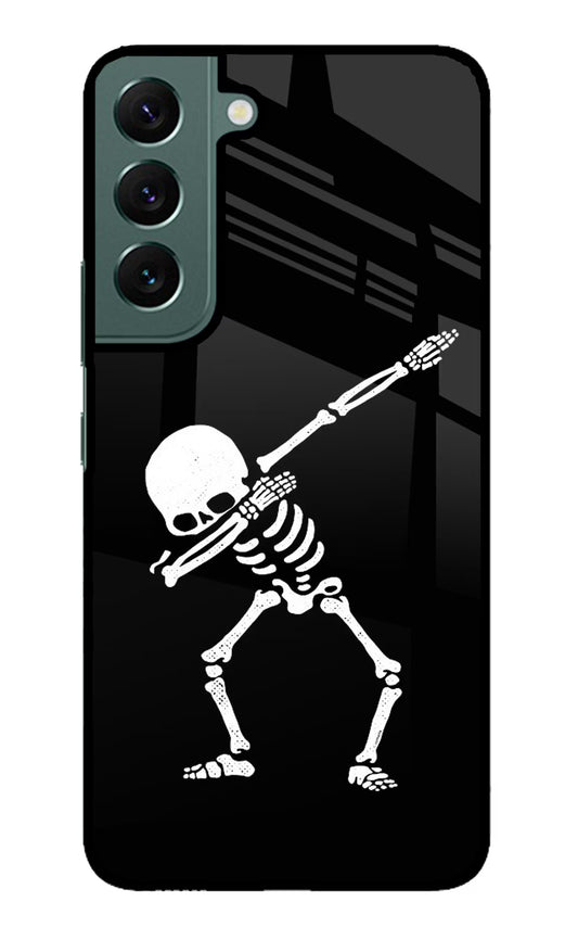 Dabbing Skeleton Art Samsung S22 Glass Case
