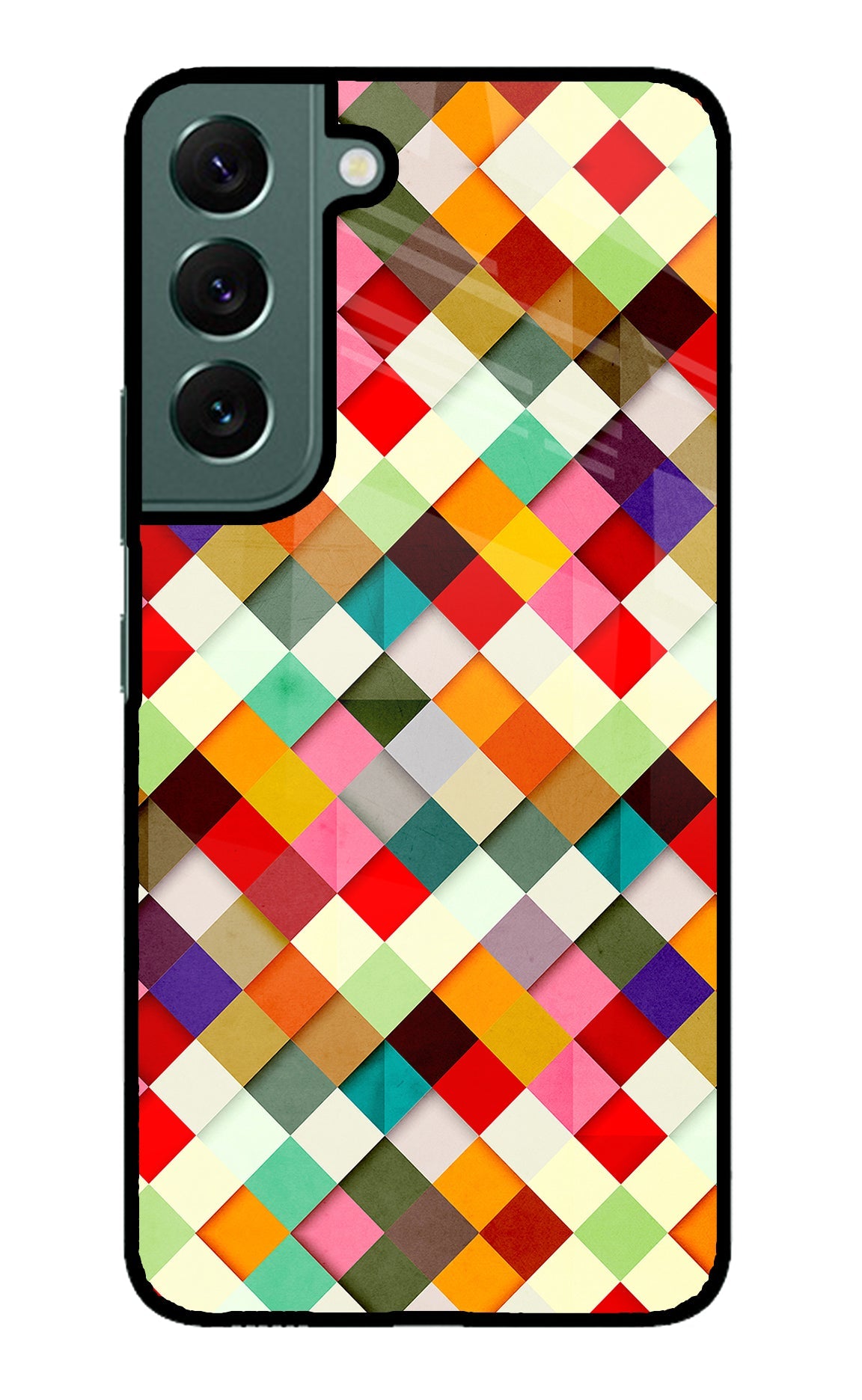 Geometric Abstract Colorful Samsung S22 Glass Case