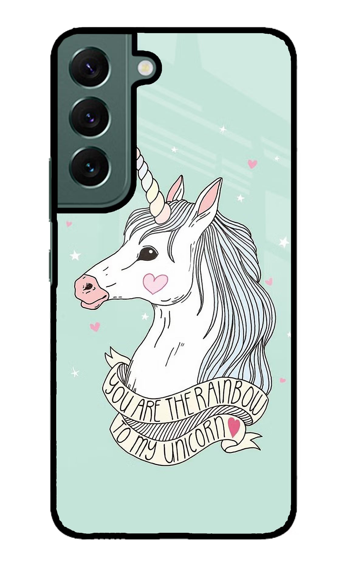 Unicorn Wallpaper Samsung S22 Glass Case Back Cover by Casekaro
