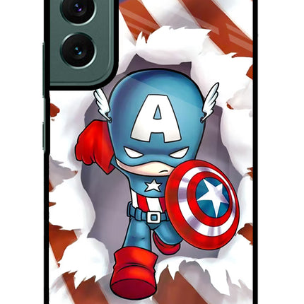 Captain America Samsung S22 Glass Case