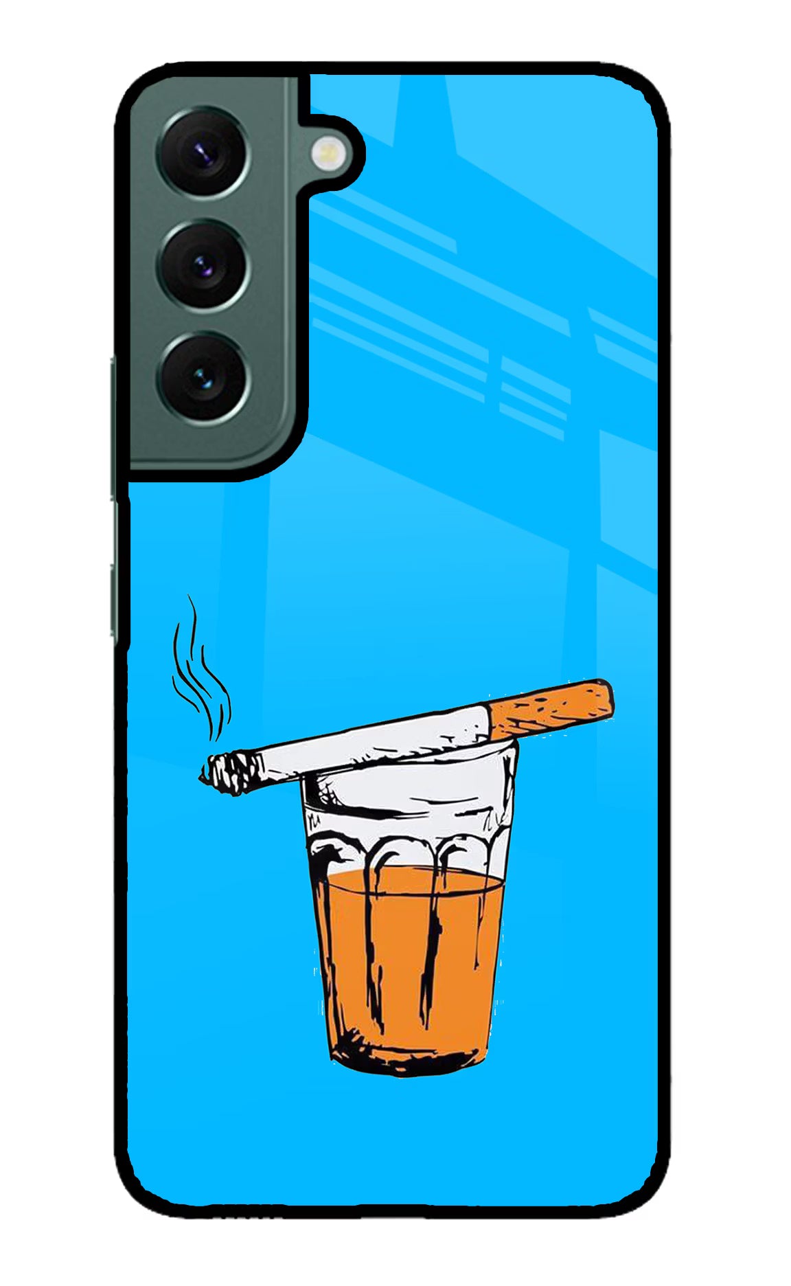 Chai Sutta Samsung S22 Glass Case Back Cover by Casekaro
