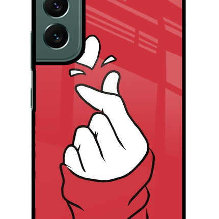 Korean Love Sign Samsung S22 Glass Case