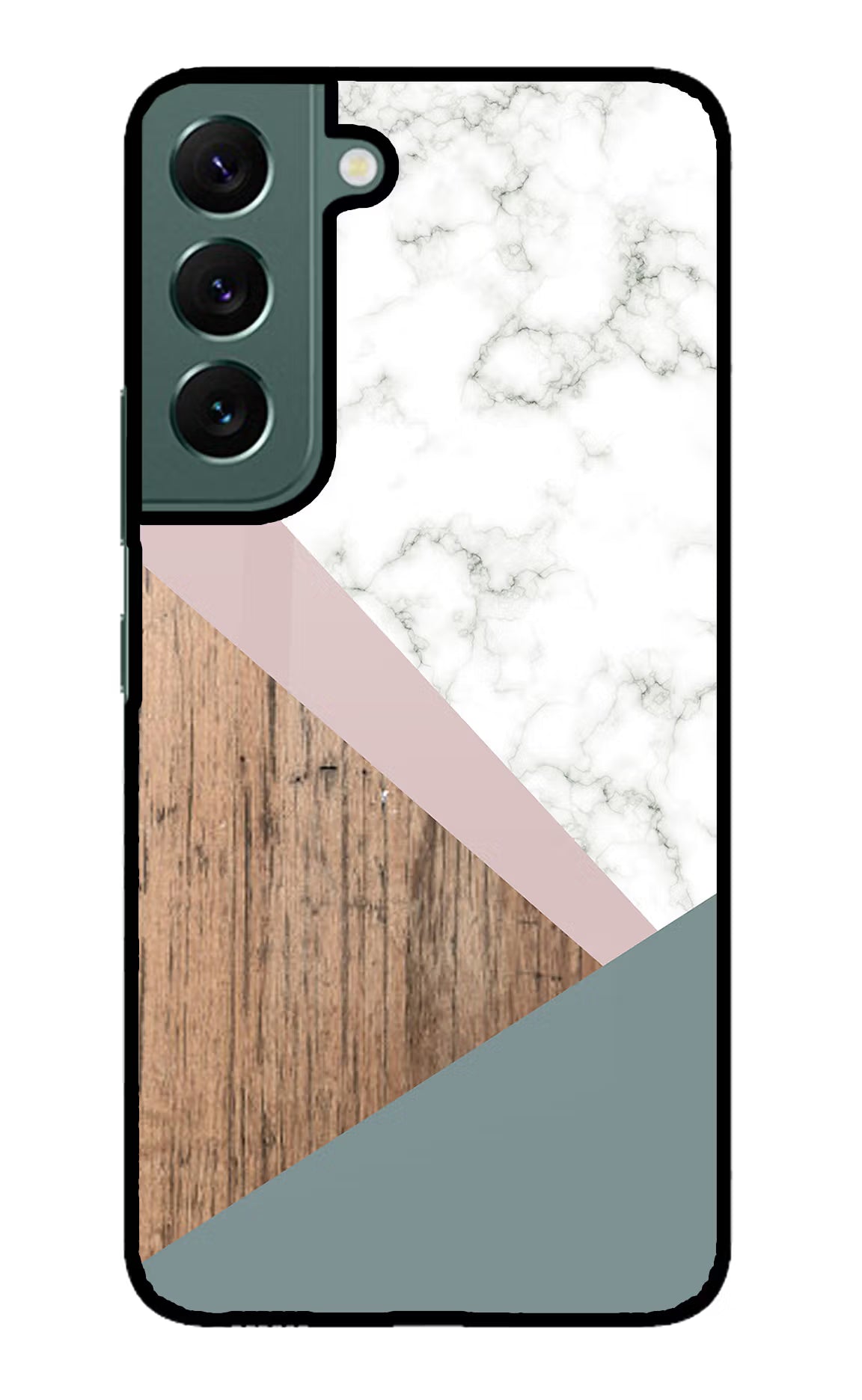 Marble wood Abstract Samsung S22 Glass Case Back Cover by Casekaro
