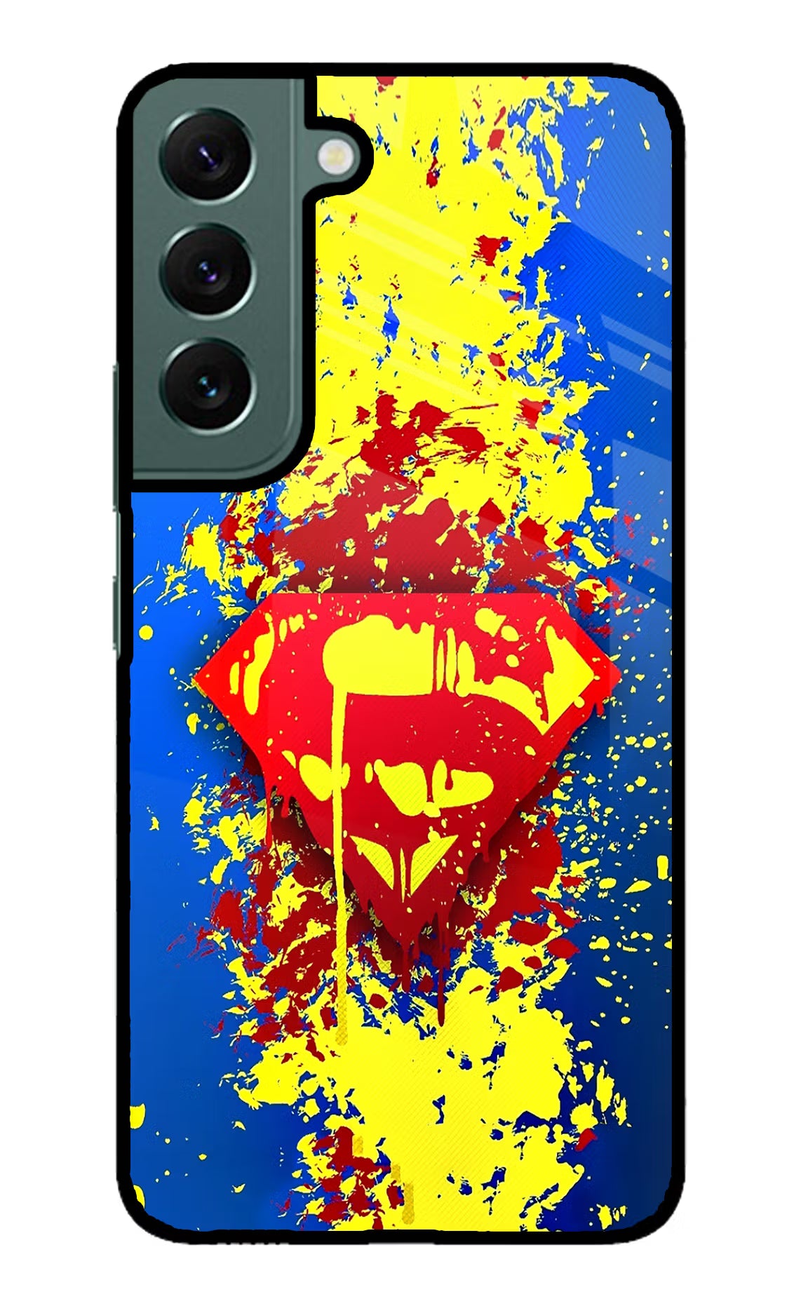Superman logo Samsung S22 Glass Case Back Cover by Casekaro