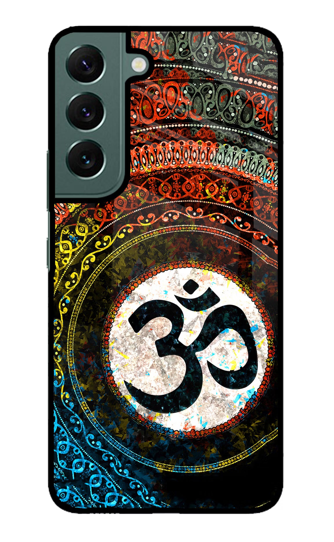 Om Cultural Samsung S22 Glass Case Back Cover by Casekaro