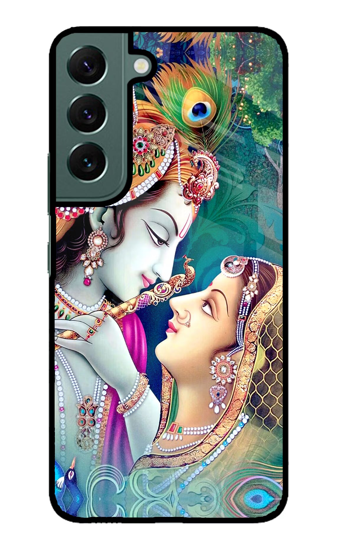 Lord Radha Krishna Samsung S22 Glass Case Back Cover by Casekaro
