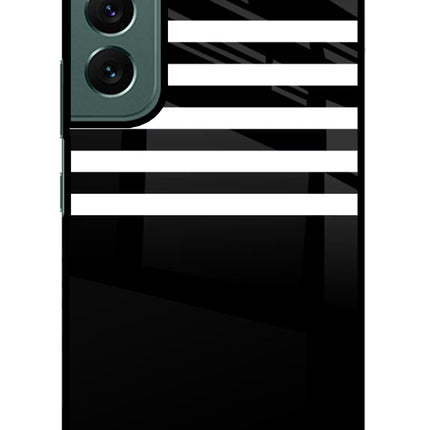 Black and White Print Samsung S22 Glass Case
